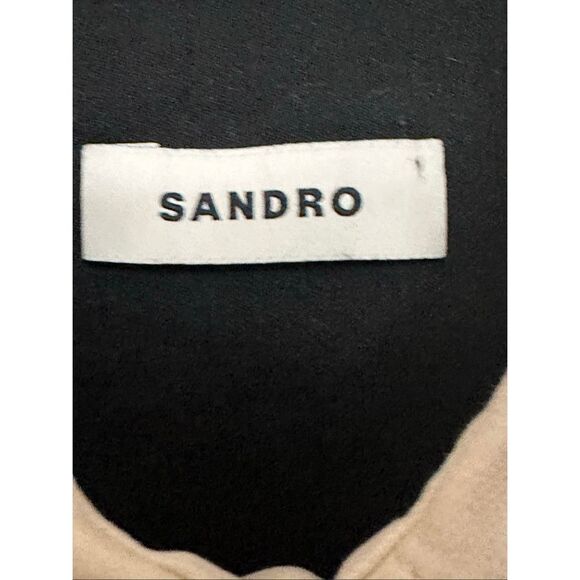 SANDRO Two-Tone Long-Sleeve Linen-Blend Shirt   Sz: S - Picture 6 of 8
